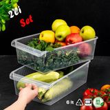 Porsima 2li 6 Litre Şeffaf Plastik Dolap İçi ve Buzdolabı Içi Düzenleyici 20 x 32 x 7 cm