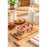 Porsima 30003-1 Silikon Ekmek Kalıbı Dikdörtgen Kek Kalıbı Krem 7*25CM