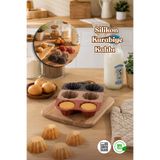 Porsima 30010-3 Silikon Çiçek Muffin Kalıbı 6'lı | Yapışmaz Cupcake ve Mini Kek Kalıbı
