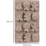 Porsima 30011-1 Silikon 9lu Neşeli Kurabiye Kalıbı Krem 19,5*34CM