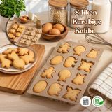 Porsima 30011-1 Silikon 9Lu Neşeli Kurabiye Kalıbı Krem 19,5X34cm