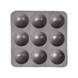 Porsima 30017 Silikon 9lu Muffin Kalıbı Köstebek Kek Kalıbı Antrasit 24,5cm