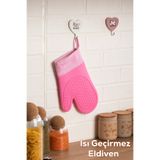 Porsima 3137-2 Silikon Yanmaz Yapışmaz Fırın Eldiveni Pembe