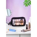 Porsima 3140 Şeffaf Seyahat Ve Makyaj Çantası Su Geçirmez Organizer Washbag 21X13cm Çok Renkli