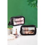 Porsima 3140 Şeffaf Seyahat ve Makyaj Çantası Su Geçirmez Organizer Washbag 21x13cm