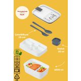 Porsima 3192 Vakumlu Kendinden Kaşık Çatallı Sosluklu Bölmeli Beslenme Çantası- 2 Katlı Lunch Box-Sefer Tası