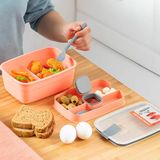 Porsima 3193 Vakumlu Kendinden Kaşık Çatallı Sosluklu Bölmeli Beslenme Çantası - Taşınabilir 2 Katlı Lunch Box - Sefer Tası 1200 ml Somon