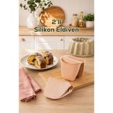 Porsima 33006-1 Silikon 2li Fırın Eldiveni Isı Yalıtımlı Mikrodalga Fırın Tencere Tepsi Tutacağı Krem