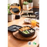 Porsima 34008 3 Bölmeli Beslenme Kabı Lunch box Antrasit 14*16cm