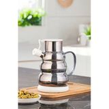 Porsima 3617-2 Kapaklı Borosilikat Cam Yağlık Sirkelik Yağdanlık 1000ML Beyaz