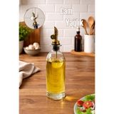 Porsima 3890 Gold Sızdırmaz Kapaklı Cam Yağlık Sirkelik Yağdanlık 500 ml
