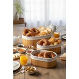 Porsima 3lü Pinterest Sepet Bambu Sepet seti Dekoratif Banyo Mutfak Düzenleyici Organizeri