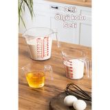 Porsima 3lü Şeffaf Plastik Ölçek Kabı - Beher Mutfak Ölçü Kabı 250ML-500ML-1000ML