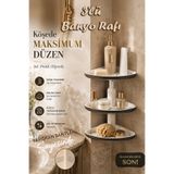 Porsima 3lü Yapışkanlı Banyo Köşeliği Rafı-banyo Düzenleyici Askılığı-duvar Duş Rafı Banyo Köşe Şampuanlık