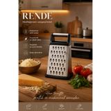 Porsima 4 Fonksiyonlu LM-4023 Razzo Paslanmaz Çelik Rende – Ince, Orta, Parmak ve Dilimleme Yüzeyli – Silikon Tabanlı Metal Rende-20 cm