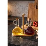 Porsima 415 2li standlı Mantar Kapaklı Borosilikat Cam Yağlık Sirkelik Yağdanlık 250+250ml