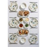 Porsima 4271 Pure 14 Parça Porselen Kahvaltı Seti 6 Kişilik Kahvaltı Takımı - kuş desenli