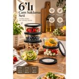Porsima 4381 Flat 6lı Cam Kahvaltılık Saklama Kabı 421 ml Şeffaf Cam ile Mutfak Düzeni Sağlar