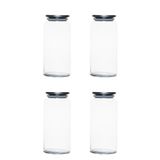 Porsima 4401 Bormio Metal Kapaklı 4lü Cam Kavanoz Seti Vakum Kapaklı Saklama Düzenleme Kabı Seti 1400ml