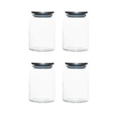 Porsima 4402 Bormio Metal Kapaklı 4lü Cam Kavanoz Seti Vakum Kapaklı Saklama Düzenleme Kabı Seti 900ml
