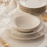 Porsima 4430 Tiffany Altın Yaldızlı Yemek Takımı 24 Parça 6 Kişilik Yemek Seti