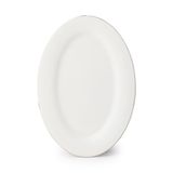 Porsima 4441 Gardenya Porselen Platin Fileli Kayık Tabak Seti - Oval Kahvaltılık Sunumluk Seti 30cm 2 Adet