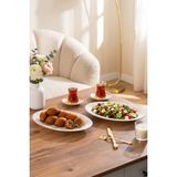 Porsima 4441 Gardenya Porselen Platin Fileli Kayık Tabak Seti - Oval Kahvaltılık Sunumluk Seti 30CM - 30 cm