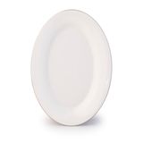 Porsima 4442 Gardenya Porselen Platin Fileli Kayık Tabak Seti - Oval Kahvaltılık Sunumluk Seti 25cm 2 Adet