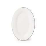 Porsima 4443 Gardenya Porselen Platin Fileli Kayık Tabak Seti - Oval Kahvaltılık Sunumluk Seti 20cm 2 Adet