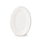 Porsima 4443 Gardenya Porselen Platin Fileli Kayık Tabak Seti - Oval Kahvaltılık Sunumluk Seti 20cm 2 Adet