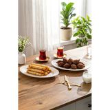 Porsima 4445 Porselen Altın Fileli Kayık Tabak Seti - Oval Kahvaltılık Sunumluk Seti 30Cm