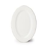 Porsima 4446 Tiffany Porselen Platin Fileli Kayık Tabak Seti - Oval Kahvaltılık Sunumluk Seti 30cm 2 Adet