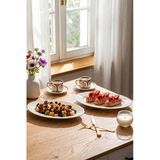 Porsima 4447 Porselen Kayık Tabak Seti - Oval Kahvaltılık Sunumluk Seti 30Cm 2 Adet