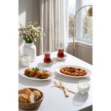 Porsima 4450 2li Porselen Kayık Tabak Seti - Oval Kahvaltılık Sunumluk Seti 25cm