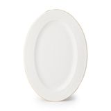 Porsima 4455 Burçak Porselen Altın Fileli Kayık Tabak Seti - Oval Kahvaltılık Sunumluk Seti 30cm 2 Adet