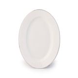 Porsima 4458 Burçak Porselen Platin Fileli Kayık Tabak Seti - Oval Kahvaltılık Sunumluk Seti 25cm 2 Adet
