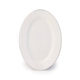 Porsima 4458 Burçak Porselen Platin Fileli Kayık Tabak Seti - Oval Kahvaltılık Sunumluk Seti 25cm 2 Adet