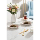 Porsima 4463 Liana 2li Porselen Kayık Tabak Seti - Oval Kahvaltılık Sunumluk Seti 20cm