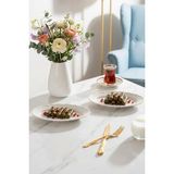 Porsima 4463 Liana Porselen Kayık Tabak Seti - Oval Kahvaltılık Sunumluk Seti 20CM - 25,3 cm