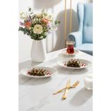 Porsima 4463 Liana Porselen Kayık Tabak Seti - Oval Kahvaltılık Sunumluk Seti 20Cm