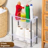 Porsima 5157 2 Katlı Raf - Çok Amaçlı 2 Katlı Evye Altı Düzenleyici Dolap Içi Tezgah Altı Organizer - Beyaz - renk