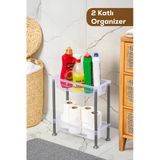 Porsima 5157 2 Katlı Raf - Çok Amaçlı 2 Katlı Evye Altı Düzenleyici Dolap Içi Tezgah Altı Organizer
