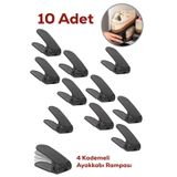 Porsima 5301 10 Lu Ayakkabı Rampası Ayakkabı Düzenleyici Dolap İçi Organizer- Siyah Siyah