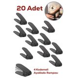 Porsima 5301 20 Li Ayakkabı Rampası Ayakkabı Düzenleyici Dolap İçi Organizer- Siyah Siyah