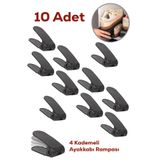 Porsima 5301 Ayarlanabilir 10lu Ayakkabı Rampası Ayakkabı Düzenleyici Dolap İçi Organizer- Siyah