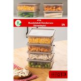 Porsima 5306 4lü Buzdolabı ve Difriz Düzenleyici Organizer Mikrodalga Derin Dondurucu Buzluk Saklama Kabı