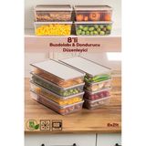 Porsima 5310 8Li Buzdolabı Organizeri Mikrodalga Ve Derin Dondurucu Buzluk Bakliyat Saklama Kabı - 2Lt Cappuccino