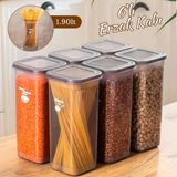 Porsima 5313 432 Gr 6Lı Etiketli Kare Un Erzak Bakliyat Saklama Kabı Takımı Seti 1.90 Lt - Gri
