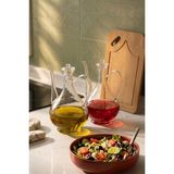 Porsima 5323 2li Borosilikat Cam Ibrik Model Zeytinyağ Şişesi Takımı - 2li Yağlık ve Sirkelik Seti 750ML+750ML