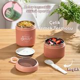 Porsima 5324 Çelik Yemek Termosu Lunch Box Taşınabilir Yemek Kabı Termos 200+650 Ml